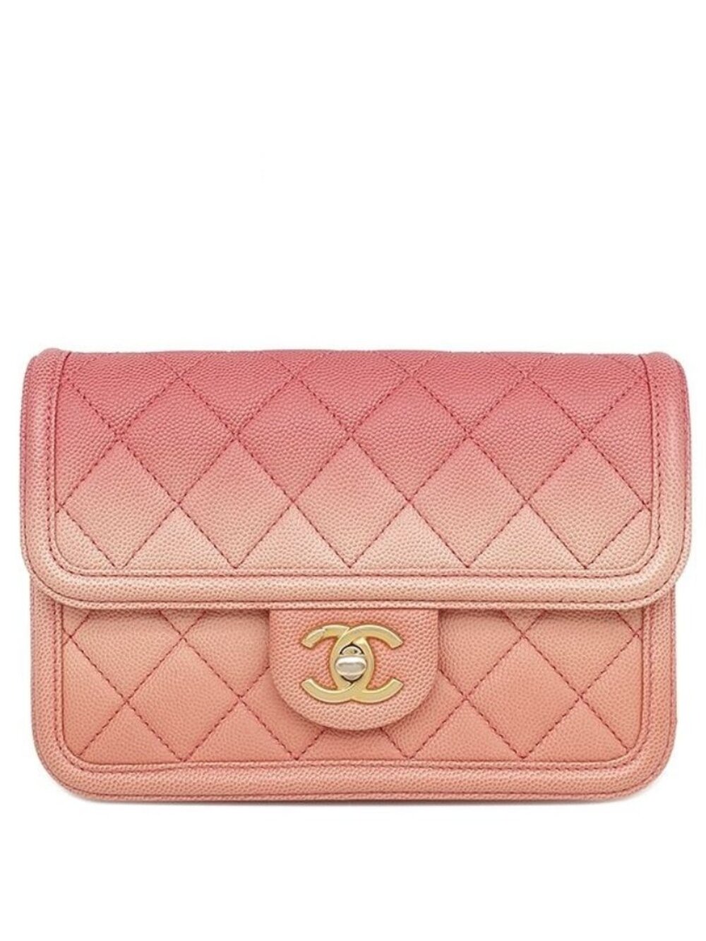 Chanel Waist Bag Sunset on the Sea Caviar Leather Pink Matte Gold Gradient 27